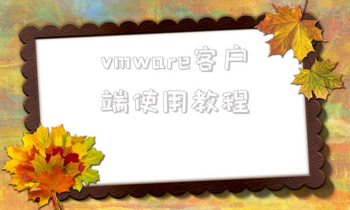 vmware客户端使用教程vmwareclient客户端